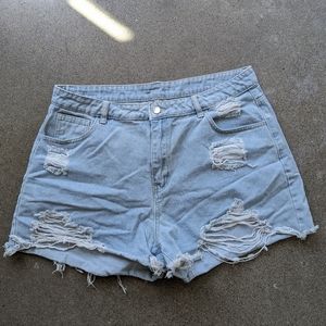 High Waisted Distressed Shorts